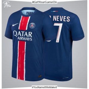 PSG Nike Dri-FIT ADV Home Match Shirt 2024-25 with João Neves 87 printing